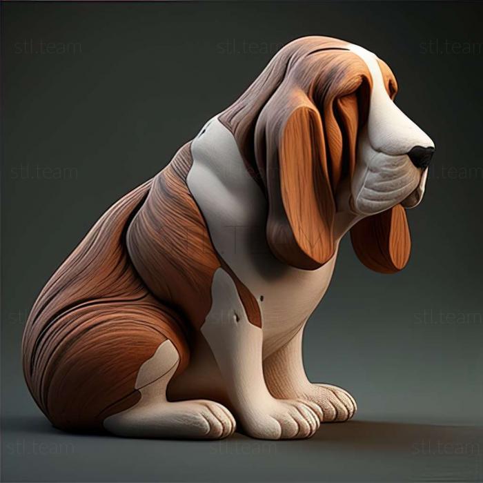 3D model Basset Hound dog (STL)